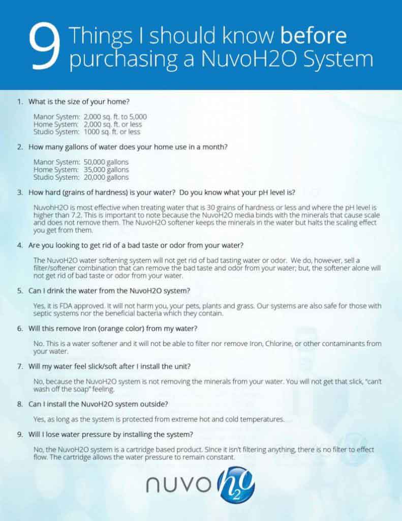 9 Things to Know Before Purchasing a NuvoH2O System