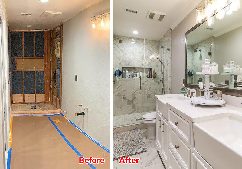Before & After Photos of Beautiful Bathroom Remodeling