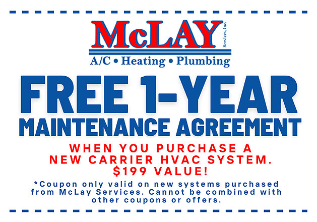 Free 1 Year Maintenance Agreement on Carrier HVAC System