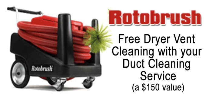Free Dryer Vent Cleaning with Duct Cleaning Service