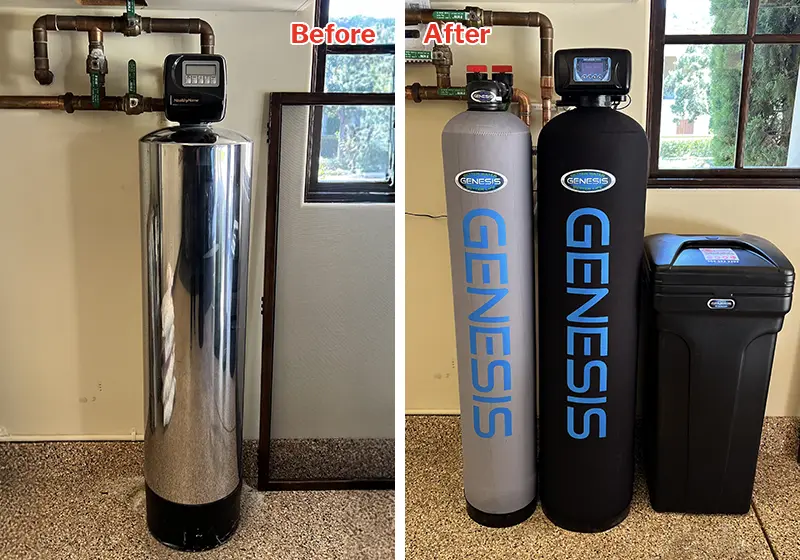 Before & After Pics of New Potassium Water Softener